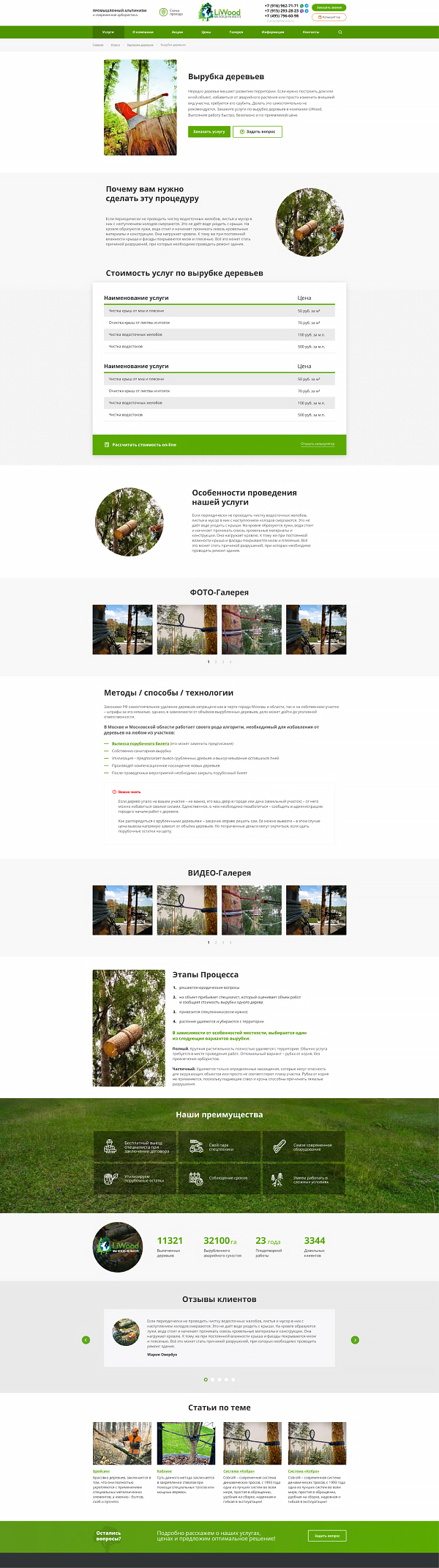 кейс: каталог услуг для компании LiWood - арбористика и ландшафт
